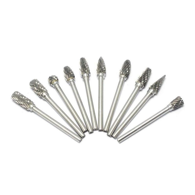 3*6mm 10pcs Double Cut Carbide Rotary Burr Set